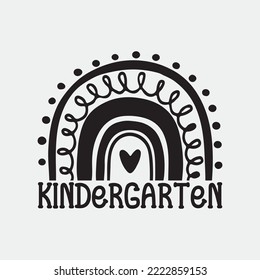 Kindergarten Rainbow, Back to School SVG