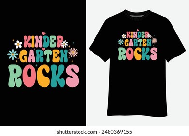 Kindergarten Rocks Back To School Teacher T-Shirt Design