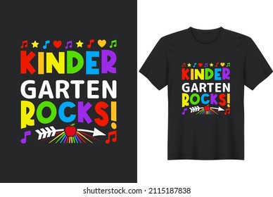Kindergarten Rocks! T-Shirt Design, Posters, Greeting Cards, Textiles, and Sticker Vector Illustration