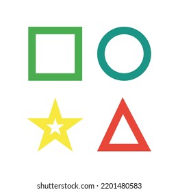 Kindergarten, shapes colored icon. Simple colored element illustration. Kindergarten, shapes concept symbol design from education set. Can be used for web and mobile