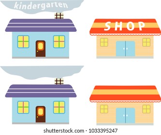 Kindergarten and shop set