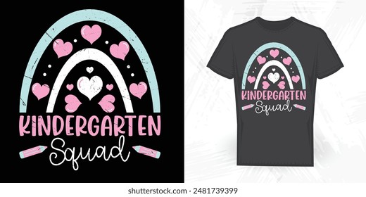 Kindergarten Squad Funny Vintage Back To School T-shirt Design