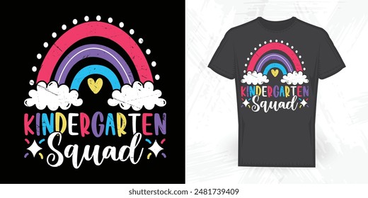 Kindergarten Squad Funny Vintage Back To School T-shirt Design
