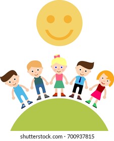 kindergarten, sun, logo, symbol, sign, flat, nursery, kids