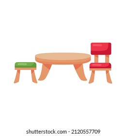icono de mesa y sillas de jardín de infancia