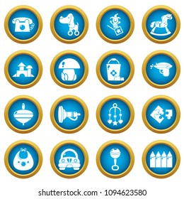 Kindergarten tools icons set. Simple illustration of 16 kindergarten vector icons for web