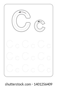 Kindergarten Tracing Letters Worksheets  monochrome Tracing Letters Worksheets  on white background vector illustration
