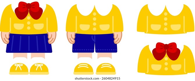 a kindergarten uniform design set