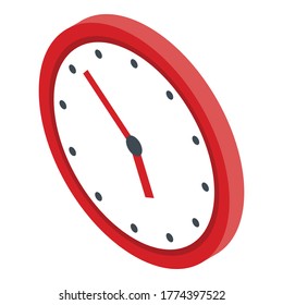 Kindergarten wall clock icon. Isometric of kindergarten wall clock vector icon for web design isolated on white background