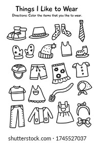 3,394 Clothes worksheet Images, Stock Photos & Vectors | Shutterstock