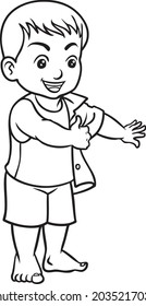 ilustración de vector de línea de kindergartner aislada en fondo blanco