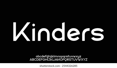 Kinders, Modern Bold Font. Typography urban style alphabet fonts for fashion, sport, technology, digital, movie, logo design, vector illustration
