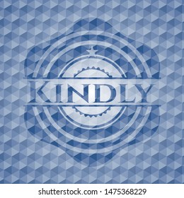 Kindly blue polygonal emblem. Vector Illustration. Detailed.