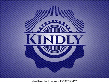 Kindly emblem with denim texture