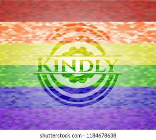 Kindly lgbt colors emblem 