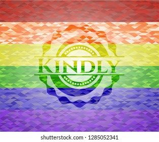 Kindly lgbt colors emblem 