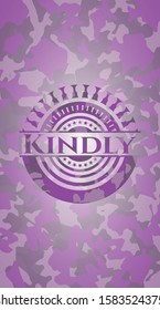 Kindly pink and purple on camo pattern. Vector Illustration. Detailed.