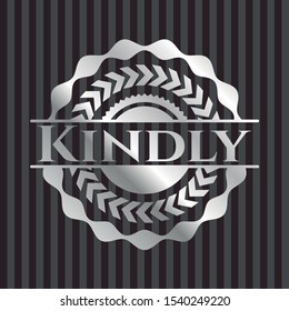 Kindly silvery emblem or badge. Vector Illustration. Mosaic.