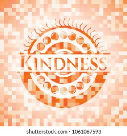 Kindness abstract orange mosaic emblem