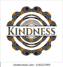 Kindness arabic emblem background. Arabesque decoration.