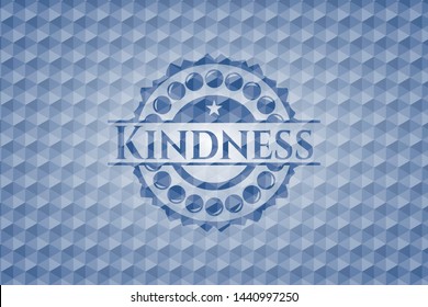 Kindness blue badge with geometric background. Vector Illustration. Detailed.