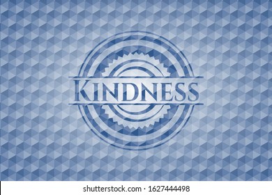 Kindness blue polygonal emblem. Vector Illustration. Detailed.