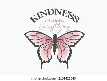 kindness butterfly design hand drawn design