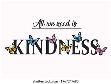 kindness butterfly vector art design