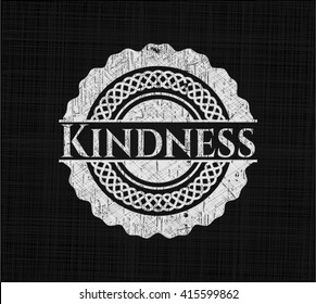 Kindness chalk emblem, retro style, chalk or chalkboard texture