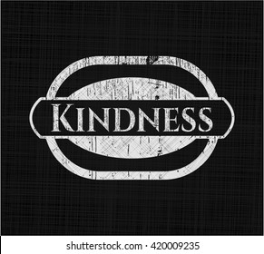 Kindness chalkboard emblem on black board