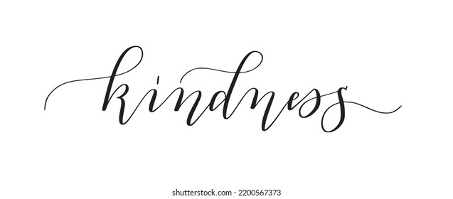Kindness cute hand-written word design for posters, prints