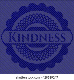 Kindness emblem with denim high quality background