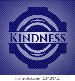 Kindness emblem with denim texture