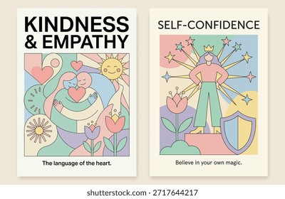Amabilidad Empatía y confianza en sí mismo Pósters Abstractas