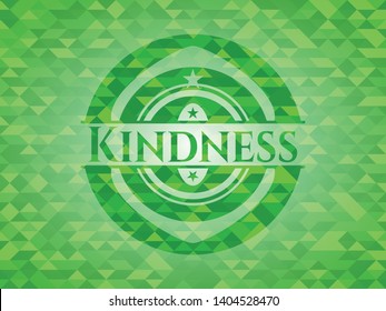 Kindness green mosaic emblem. Vector Illustration. Detailed.