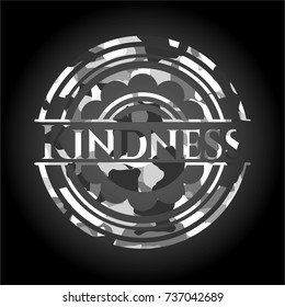 Kindness grey camouflage emblem