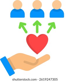 Kindness Icon Flat Vector Illustration