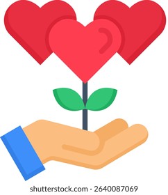 Kindness Icon Flat Vector Illustration