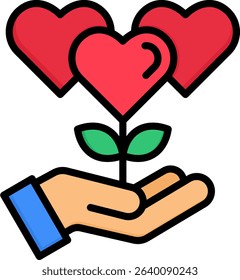 Kindness Icon Lineal Color Vector Illustration