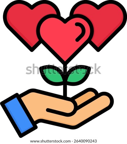 Kindness Icon Lineal Color Vector Illustration