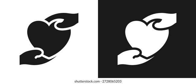 Freundlichkeit Symbol Set Glyphe auf weißem und schwarzem Hintergrund