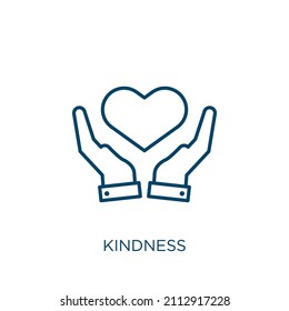 kindness icon. Thin linear kindness outline icon isolated on white background. Line vector kindness sign, symbol for web and mobile