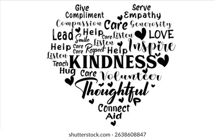 Kindness Love Word art T-shirt Design