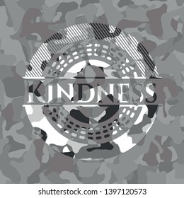 Kindness on grey camo texture