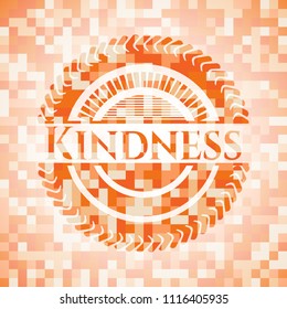Kindness orange mosaic emblem