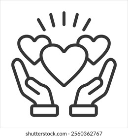 Kindness Outline Icon Vector Illustration