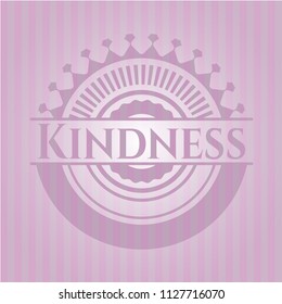 Kindness pink emblem. Retro