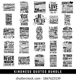 Kindness quotes bundle, quotes about life, Typography inspirational quotes saying slogan phrases for craft, decor, and lettering. vector