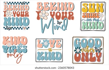 Kindness Retro SVG Design, Kindness Quotes Design, Retro Kindness Retro SVG Bundle. svg