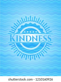 Kindness sky blue water emblem background.